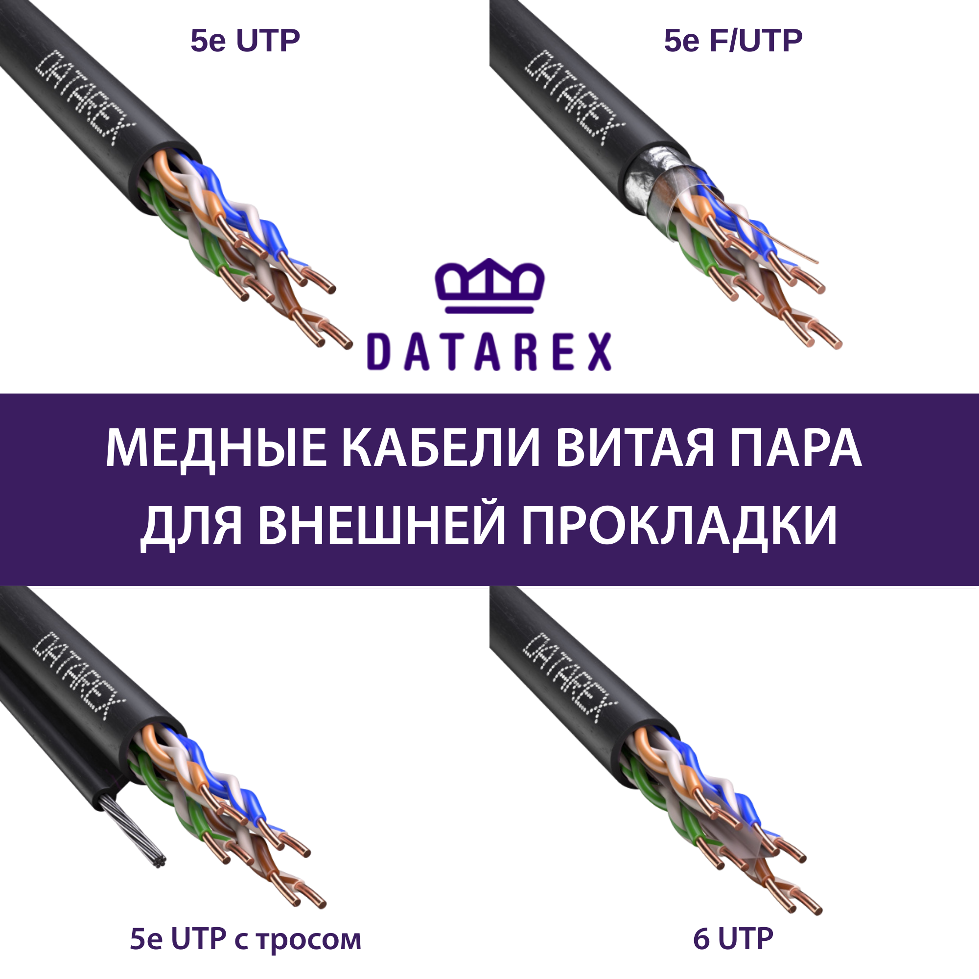 Медные кабели витая пара для внешней прокладки Datarex