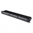 Панель коммутационная кат.5е, STP, 19", 1U, 24хRJ45, 568A/В, черный