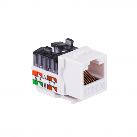 Модуль Keystone кат.5e, UTP, 1xRJ45, T568A/B, 90, белый