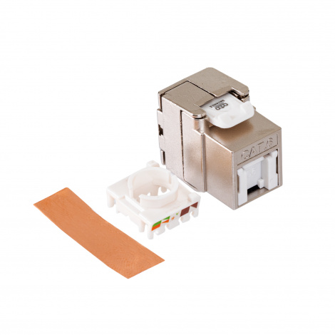 Модуль Keystone кат.6, STP, 1xRJ45, T568A/B, без инструмента, белый