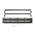 Панель коммутационная кат.5е, UTP, 19", 2U, 48хRJ45, 568A/В, черный с организатором