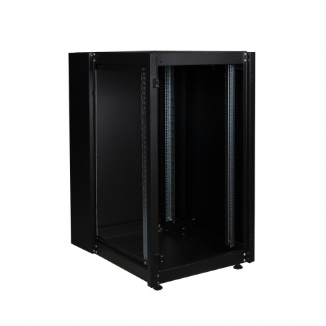 Шкаф напольный, телекоммуникационный 19", 22U 600х800, передняя дверь металл, задняя стенка сплошная, металл, черный