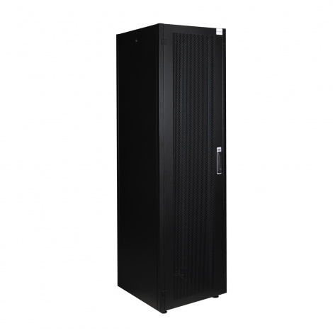 Шкаф напольный, телекоммуникационный 19", 22U 600х600, передняя дверь стекло, задняя стенка сплошная, металл, серый