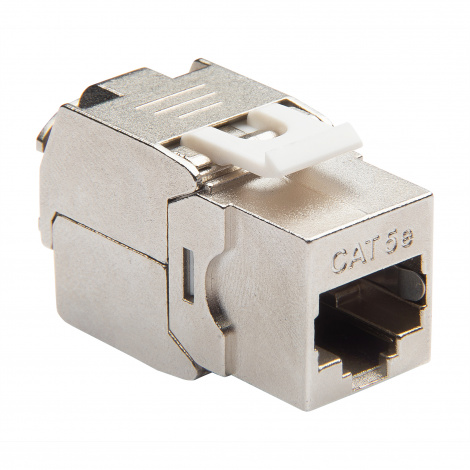 Модуль Keystone кат.5e, STP, 1xRJ45, T568A/B, без инструмента, белый