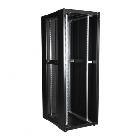 Шкаф напольный, телекоммуникационный 19", 42U 800х1000, двойная передняя дверь перфорация, двойная задняя дверь перфорированная, серый