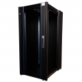 Шкаф напольный, телекоммуникационный 19", 42U 600х1000, передняя дверь стекло, задняя стенка сплошная, металл, черный