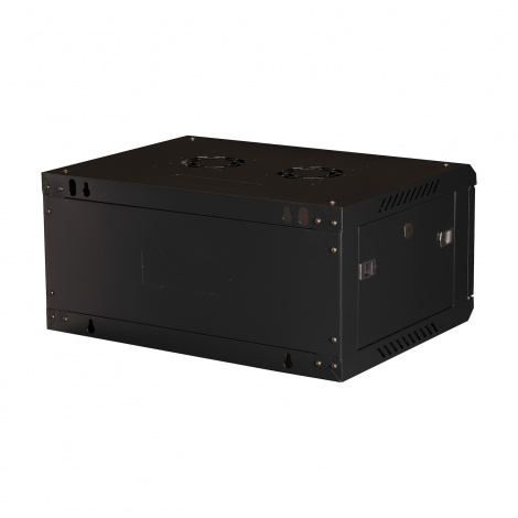 Шкаф 19" телекоммуникационный настенный, 4U 280x600х450 мм, дверь перфорация, черный