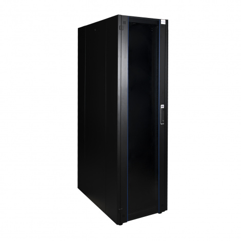 Шкаф напольный, телекоммуникационный 19", 32U 600х1000, передняя дверь стекло, задняя стенка сплошная, металл, серый