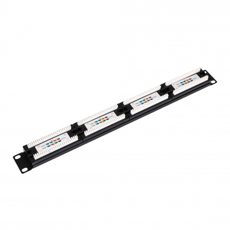 Коммутационная панель кат.5е, UTP, 19", 1U, 24хRJ45, 568A/В, черный