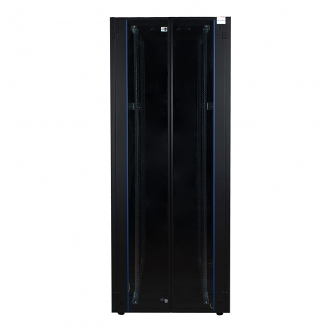 Шкаф напольный, телекоммуникационный 19", 47U 800х1200, двойная передняя дверь перфорация, двойная задняя дверь перфорированная, черный