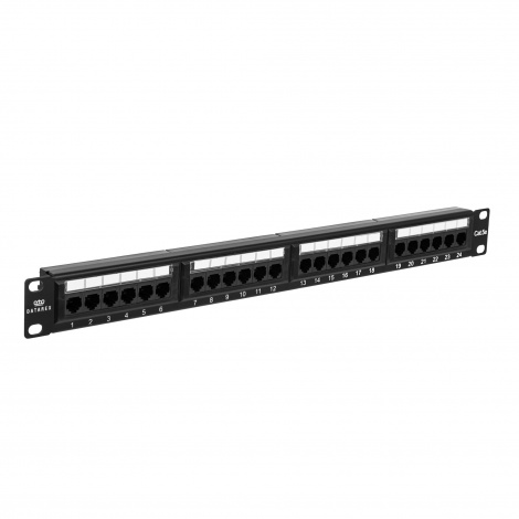 Коммутационная панель кат.5е, UTP, 19", 1U, 24хRJ45, 568A/В, черный