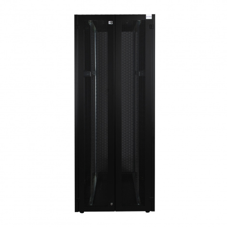 Шкаф напольный, телекоммуникационный 19", 47U 800х1200, двойная передняя дверь перфорация, двойная задняя дверь перфорированная, черный